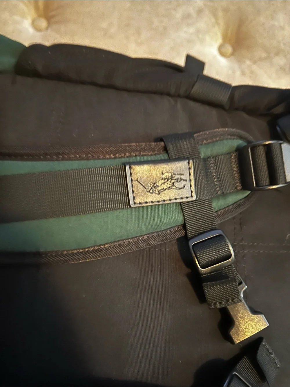 Polo by Ralph Lauren Green Nylon Dual-Pocket Roll-Top Backpack